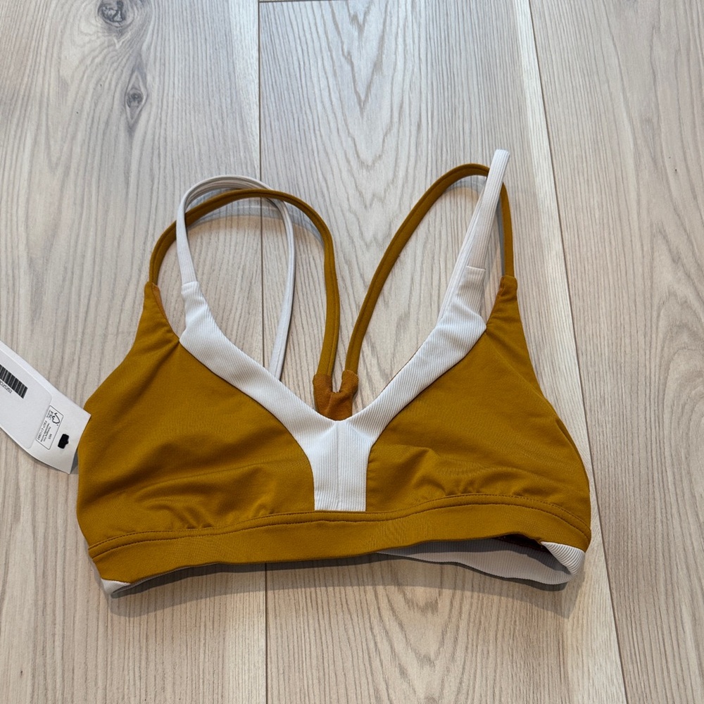 Lululemon Athletica Mustard and White Sports Bra